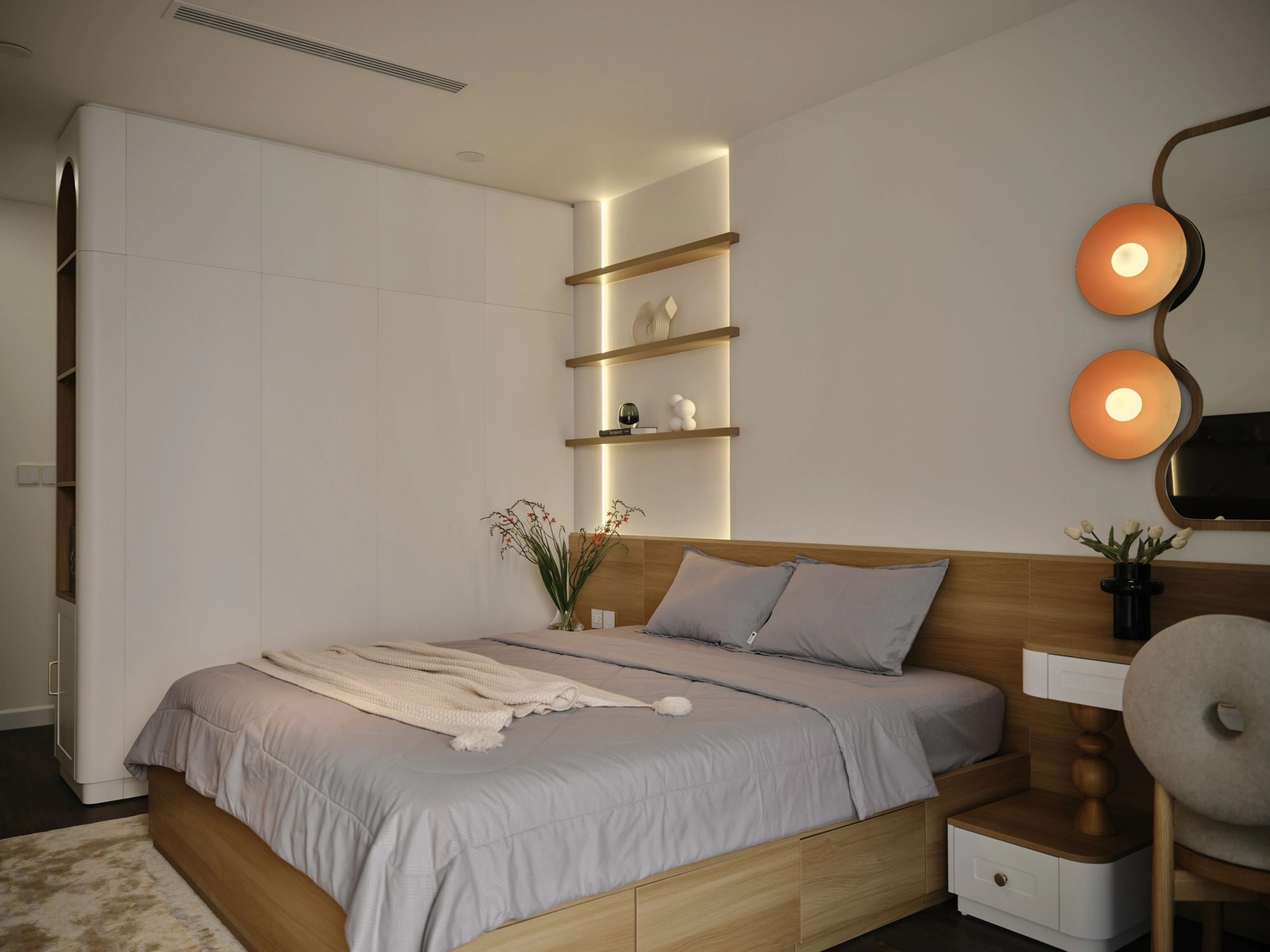 Căn hộ 200 m2 'thay áo' bằng những đường cong (ảnh 16)