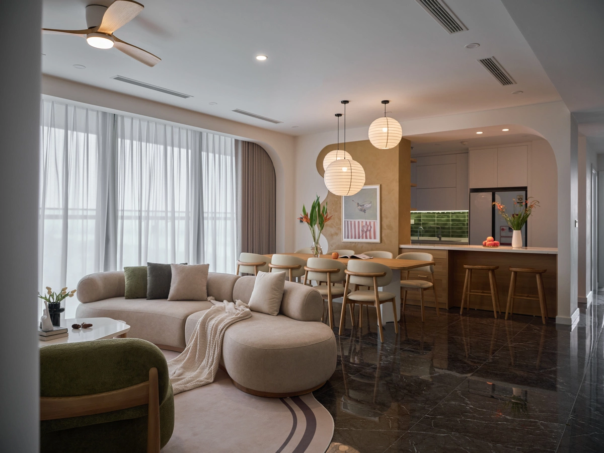 Căn hộ 200 m2 'thay áo' bằng những đường cong (ảnh 5)