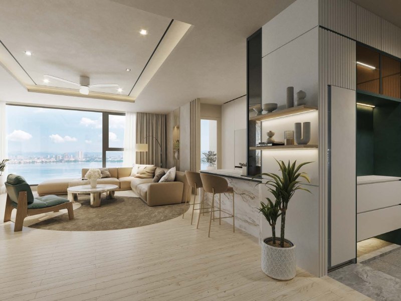 Phòng khách và phòng ăn – căn hộ 2 phòng ngủ · 2B CA – Starlake The Prime K8CT1, Tây Hồ Tây