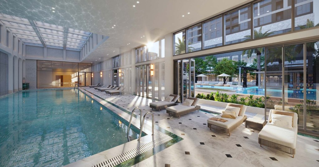 Phối cảnh – Bể bơi trong nhà bốn mùa & phòng thay đồ – Starlake The Prime K8CT1, Tây Hồ Tây